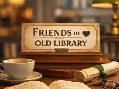 Friends of the old library sign